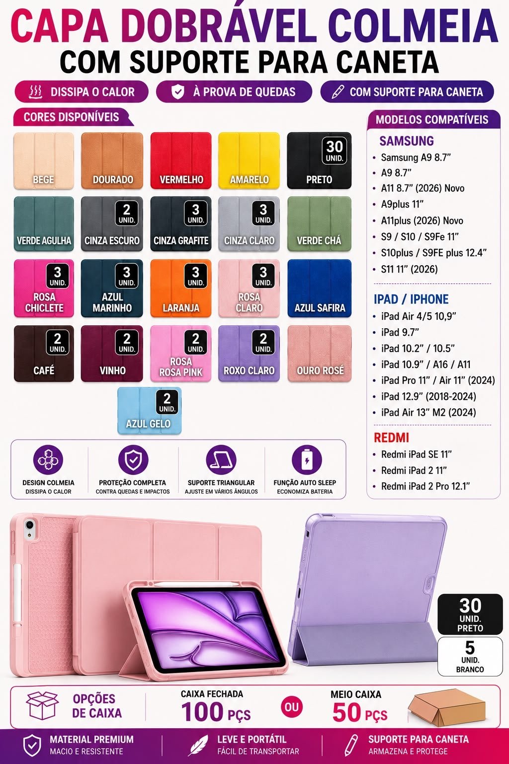 0828d111-a646-4e36-9137-5296f7af3ce4 Capa Case IPad/Tablet Smart Silicone - Imagem 1