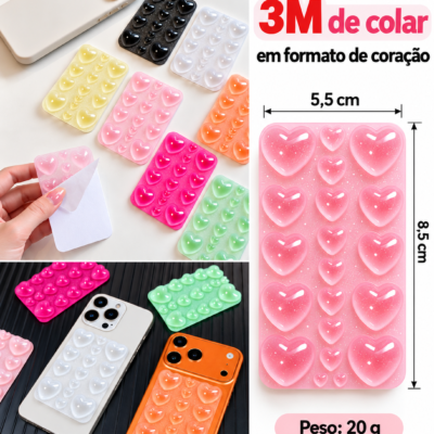 Ventosa de Coração com brilho 3M de Colar