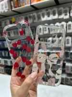 Capa acrílica não amarela fundo com detalhes tendência 🍒🎀🌹 - Imagem 6
