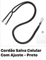 Cordão Liso Simples Transversal Cor Preta Pacote Fechado - Imagem 2