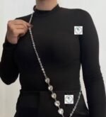 Cordão Corrente Metálica Decorado de Coração e Bolinha Transversal - Imagem 6