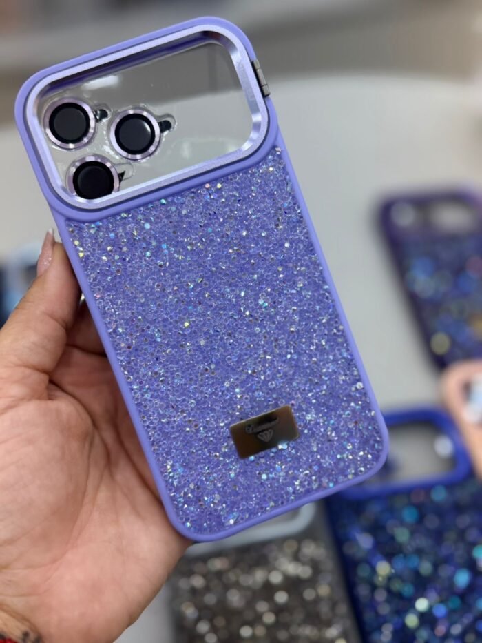 Capa Premium Luxo Pedrinha Strass com Suporte na Câmera e a película de Lente - Imagem 13