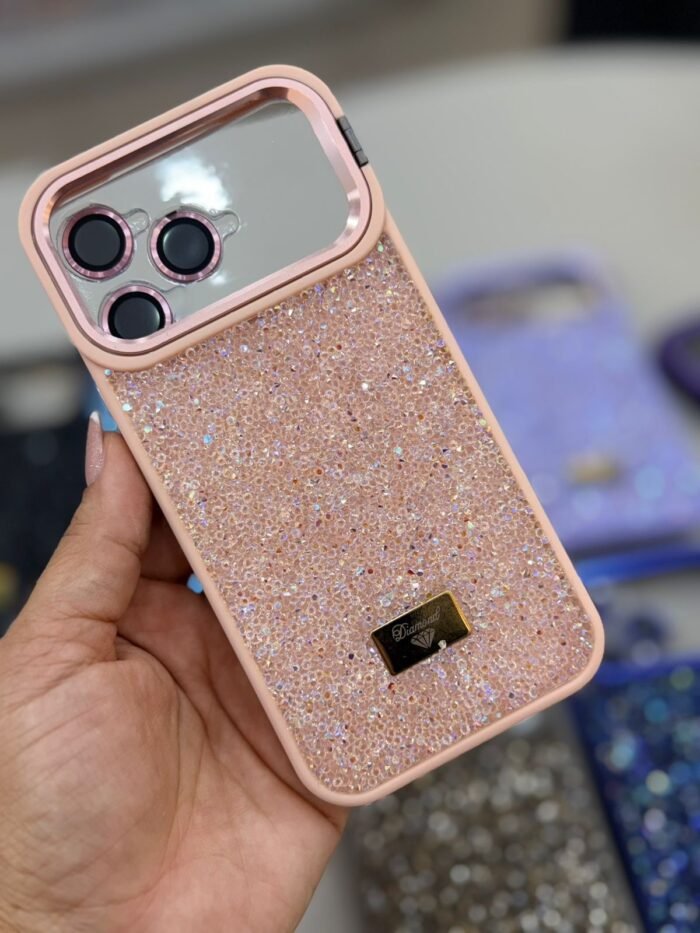Capa Premium Luxo Pedrinha Strass com Suporte na Câmera e a película de Lente - Imagem 11