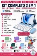 Capa Smart Bluetooth com Teclado e Mouse para iPad/Tablet