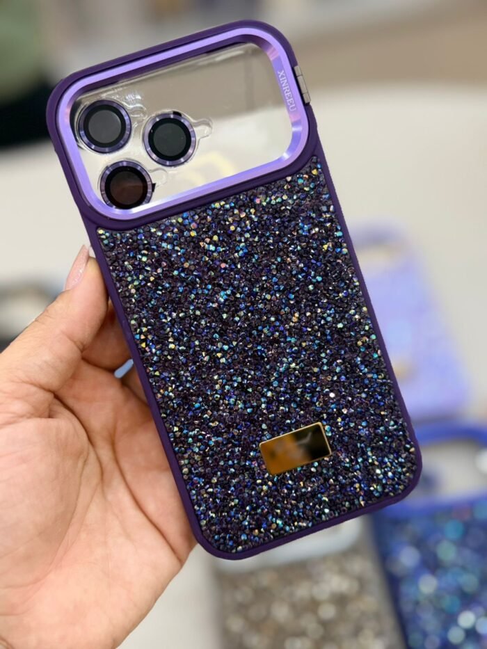 Capa Premium Luxo Pedrinha Strass com Suporte na Câmera e a película de Lente - Imagem 12