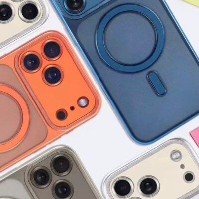 Capa TPU Borda Cor Metálica Linha 17 MagSafe Câmera Fechada