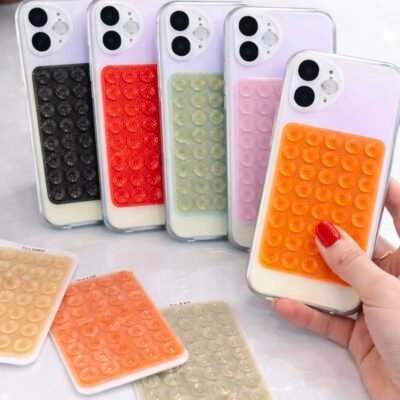 Ventosa Glitter Adesivo Colorido Grande