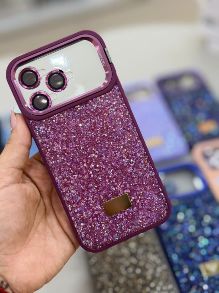 Capa Premium Luxo Pedrinha Strass com Suporte na Câmera e a película de Lente - Imagem 9