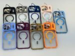 Capa Premium Borda Colorida Magsafe Linha 17 com Suporte na Camera e Película de Lente - Imagem 2