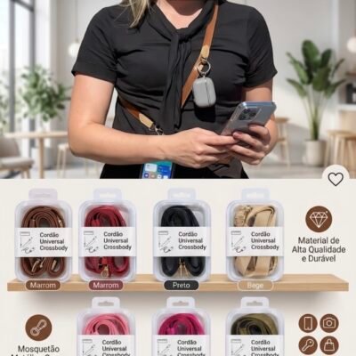 Cordão novo com lugar pra pendurar fones de bluetooth