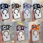 Capa Premium Borda Colorida Magsafe Linha 17 com Suporte na Camera e Película de Lente - Imagem 11