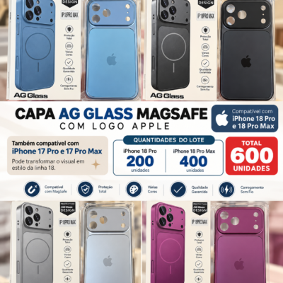 Capa AG Sabor 18  Não quebra e com MagSafe pra transformar 17Pro/18Pro 17PM/18PM