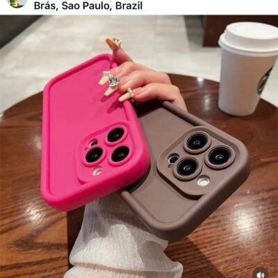 Capa silicone macio de color sólida airbag com proteção câmera