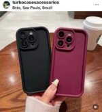 Capa silicone macio de color sólida airbag com proteção câmera - Imagem 7