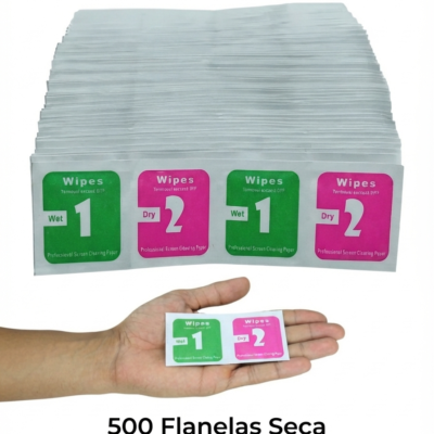 Kit Limpeza álcool Aplicação Tela De Celular Película Vidro 500 Unds