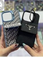 Capa Case Luxo Couro com Porta Cartão Suporte na Câmera