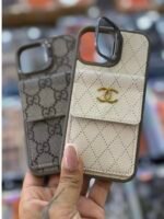 Capa Case Luxo Couro com Porta Cartão Suporte na Câmera - Imagem 4