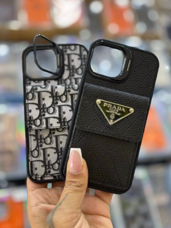 Capa Case Luxo Couro com Porta Cartão Suporte na Câmera - Imagem 7