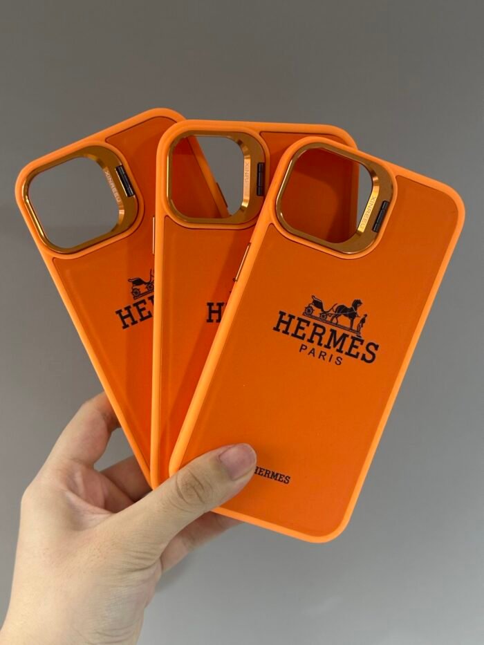 Capa Case Luxo Couro Hermes suporte na câmera - Imagem 4