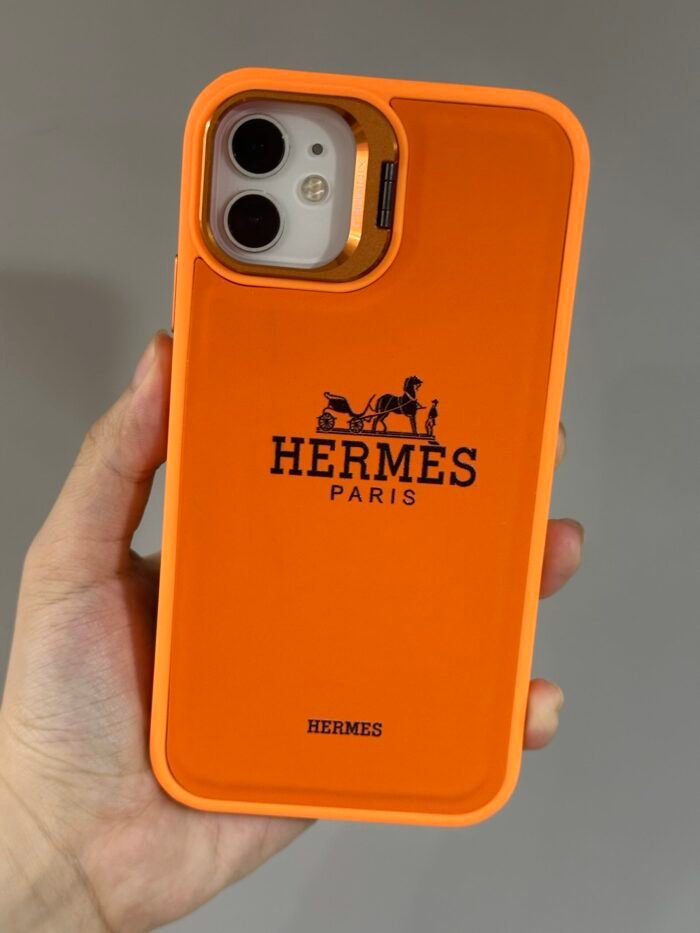 Capa Case Luxo Couro Hermes suporte na câmera - Imagem 5