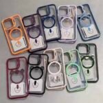 Capa Premium Borda Colorida Magsafe com Suporte na Camera e Película de Lente - Imagem 5