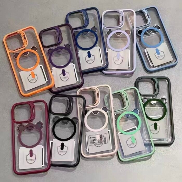 Capa Premium Borda Colorida Magsafe com Suporte na Camera e Película de Lente - Imagem 5