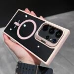 Capa Premium Borda Colorida Magsafe Linha S samsung com Suporte na Camera e Película de Lente - Imagem 11