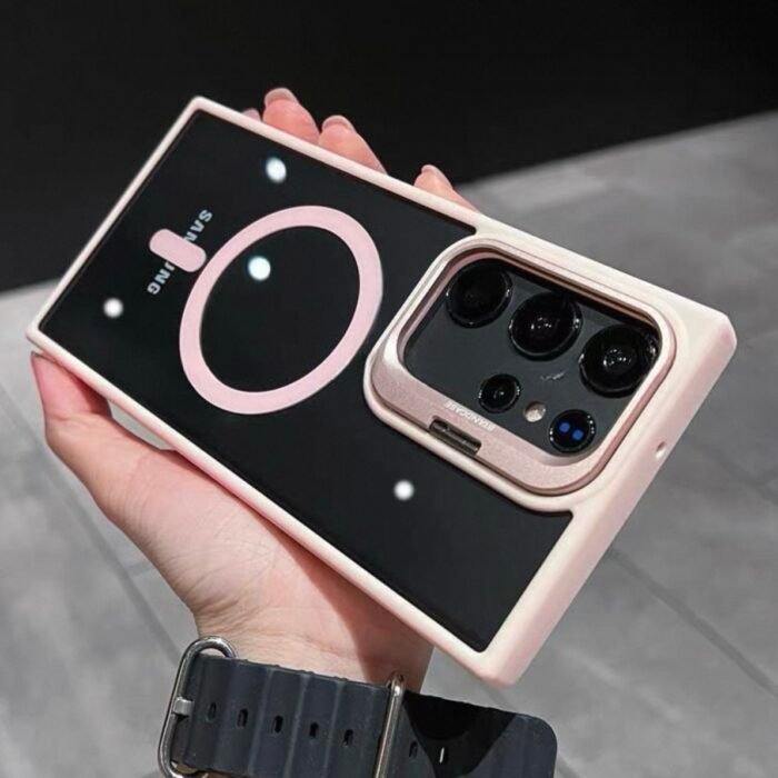 Capa Premium Borda Colorida Magsafe Linha S samsung com Suporte na Camera e Película de Lente - Imagem 11