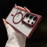 Capa Premium Borda Colorida Magsafe Linha S samsung com Suporte na Camera e Película de Lente - Imagem 4