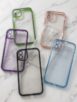 Capa Clear Transparente Borda Glitter Câmera Fechada