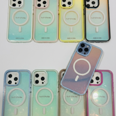 Capa Borda Colorida Holográfica MagSafe