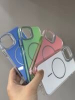 Capa Premium Candy Magsafe Linha 17 com Suporte na Câmera e Película de Lente - Imagem 4