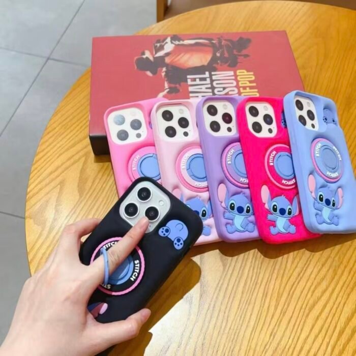 Capa Personagem Silicone Emborrachado com Pop Anel Colorido - Imagem 2