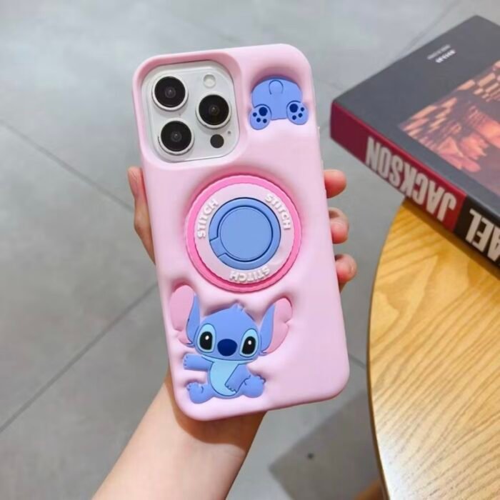 Capa Personagem Silicone Emborrachado com Pop Anel Colorido - Imagem 5