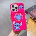 Capa Personagem Silicone Emborrachado com Pop Anel Colorido - Imagem 4