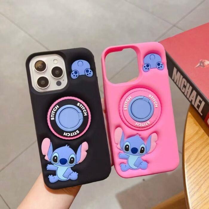 Capa Personagem Silicone Emborrachado com Pop Anel Colorido - Imagem 3