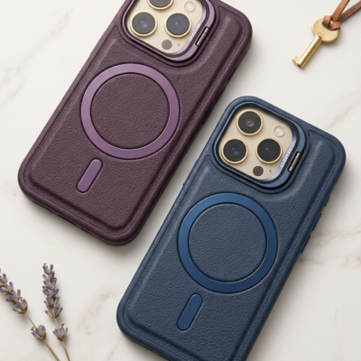 Capa Premium Couro Magsafe com Suporte Janela