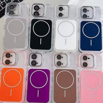 Capa Premium Color MagSafe com Suporte na Câmera e Película de Lente