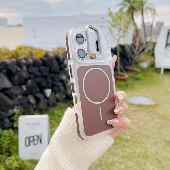 Capa Premium Color MagSafe com Suporte na Câmera e Película de Lente - Imagem 12