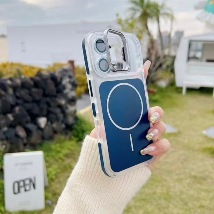 Capa Premium Color MagSafe com Suporte na Câmera e Película de Lente - Imagem 11