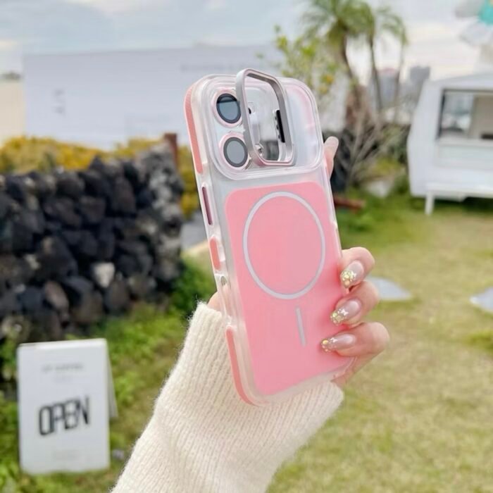 Capa Premium Color MagSafe com Suporte na Câmera e Película de Lente - Imagem 8