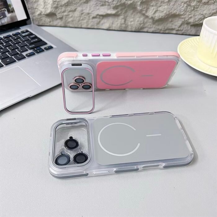 Capa Premium Color MagSafe Linha 17 com Suporte na Câmera e Película de Lente - Imagem 9