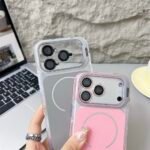 Capa Premium Color MagSafe Linha 17 com Suporte na Câmera e Película de Lente - Imagem 8