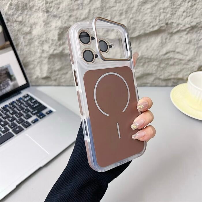 Capa Premium Color MagSafe Linha 17 com Suporte na Câmera e Película de Lente - Imagem 6