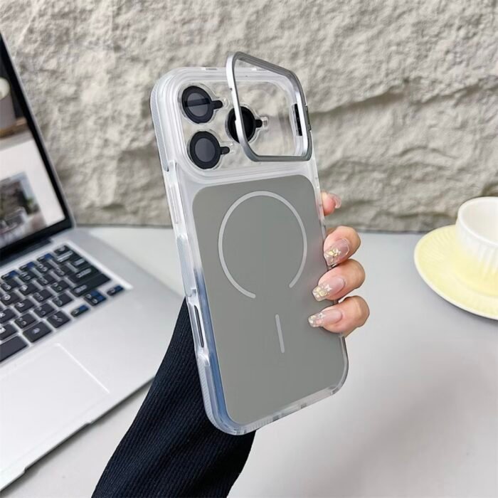 Capa Premium Color MagSafe Linha 17 com Suporte na Câmera e Película de Lente - Imagem 2