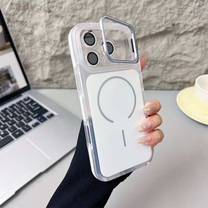 Capa Premium Color MagSafe Linha 17 com Suporte na Câmera e Película de Lente - Imagem 3