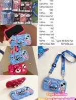 Capa Silicone Personagem Fofinho com Alça Bolsinha e Suporte Pop Socket - Imagem 6