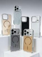 Capa Premium Glitter MagSafe Suporte com Película de Lente