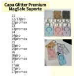 Capa Premium Glitter MagSafe Linha 17 Suporte com Película de Lente - Imagem 4