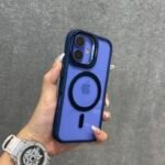 Capa Premium Borda de Couro com MagSafe Suporte na Câmera e Película de Lente de Câmera - Imagem 5